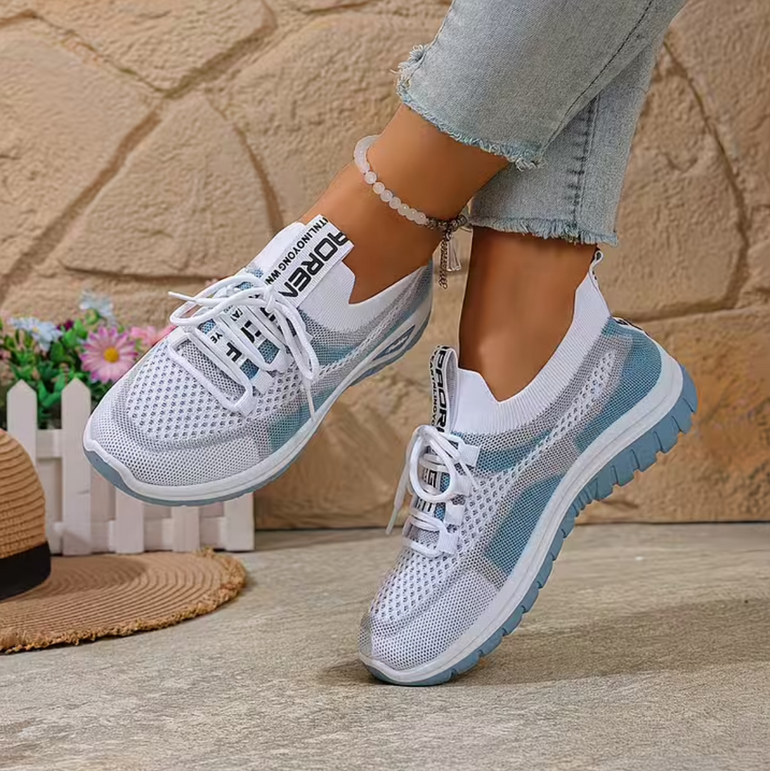 Damen Leichte Schnür Non-Slip Sneakers – Atmungsaktive Freizeit Laufschuhe