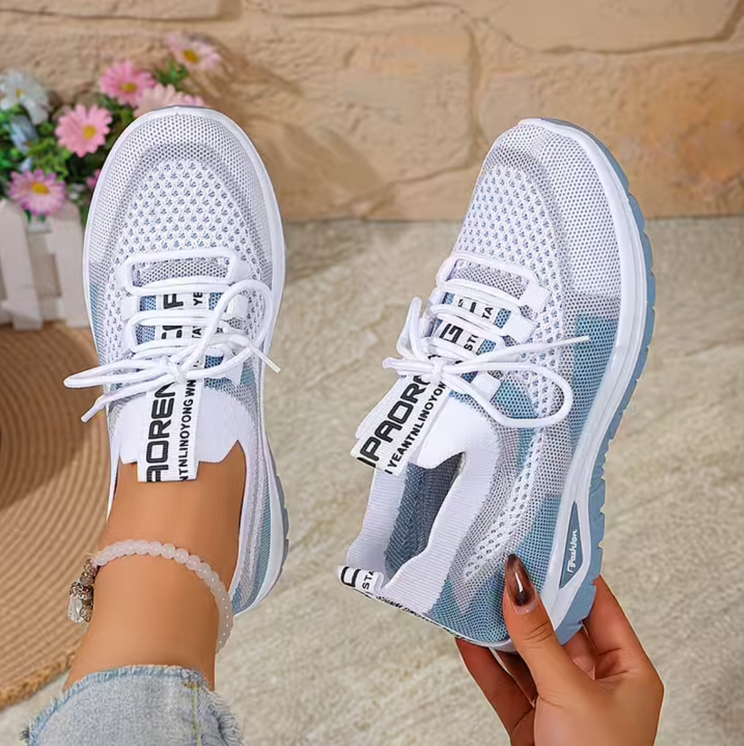 Damen Leichte Schnür Non-Slip Sneakers – Atmungsaktive Freizeit Laufschuhe