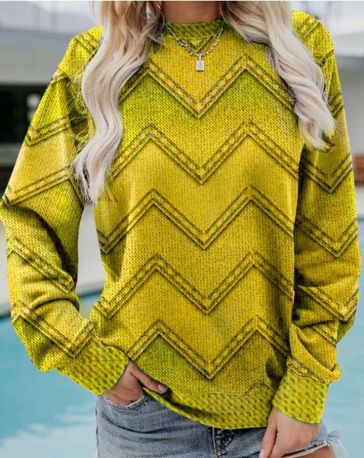 Sudadera para mujer con estampado y cuello redondo