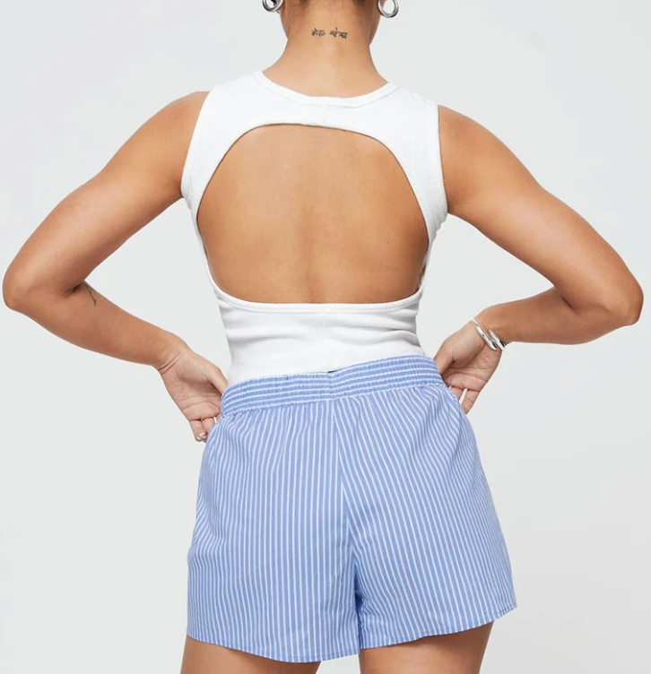Women's Striped Cotton Boxer Shorts – Breathable Lounge Fit