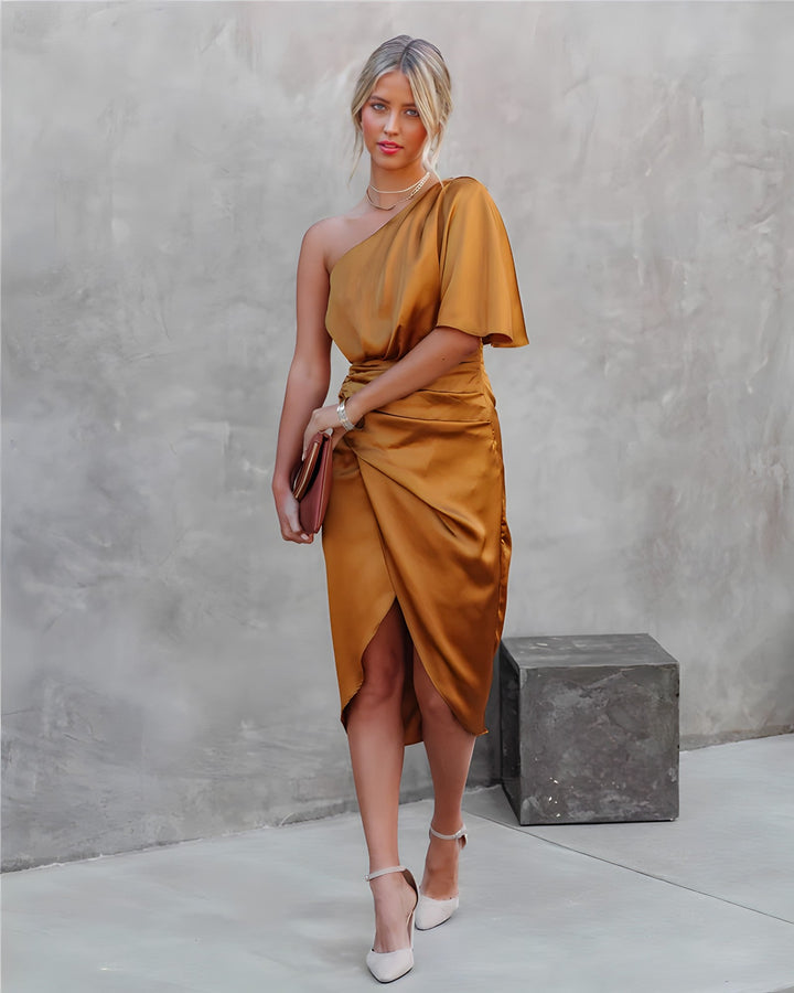 Women's Dress Satin Dress Asymmetrical Sleeveless For Summer