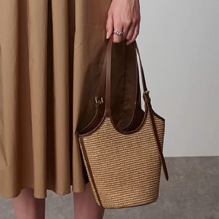 Boho Rattan Beach Bag Women – Handmade Shoulder Bag Summer