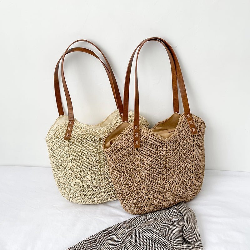 Bolso Tote de Cuero Vegano – Bolso de Hombro Grande Minimalista
