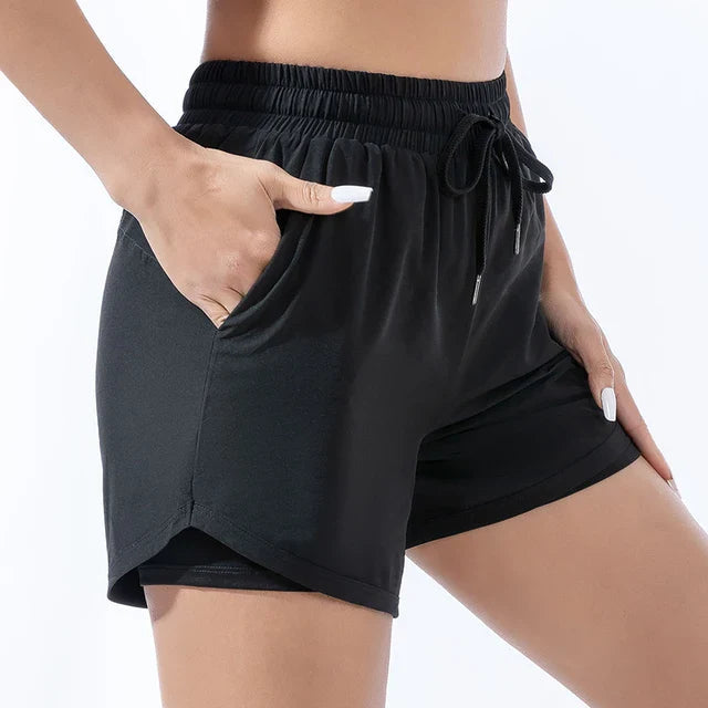 Premium women's sports shorts with moisture transport & inner slip