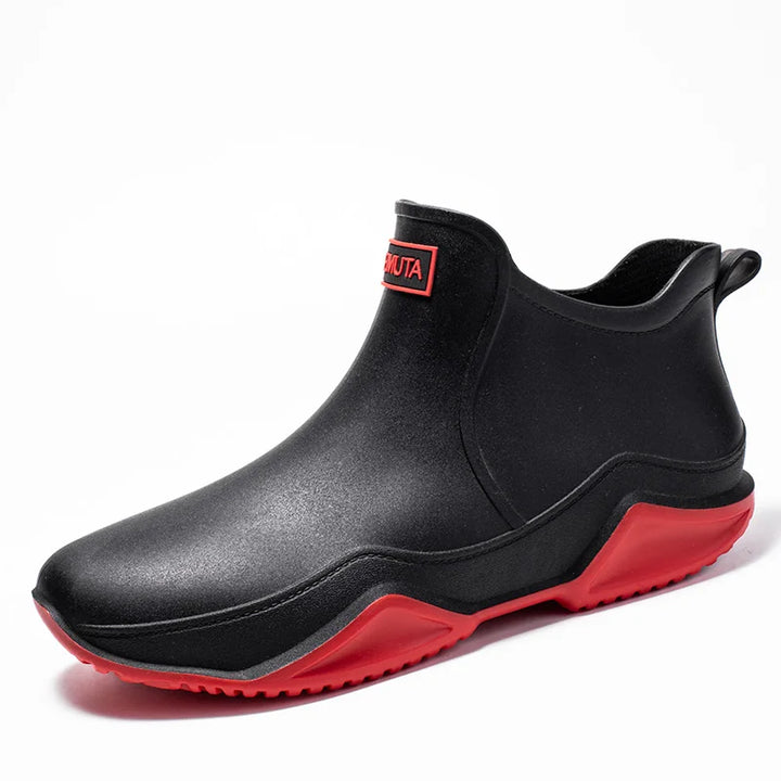 Bottes de pluie montantes imperméables pour homme, faciles à enfiler et à semelle antidérapante