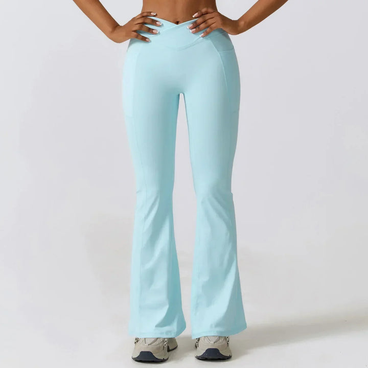 Women's High-Waist Flare Leggings – Wide Yoga Fitness Pants