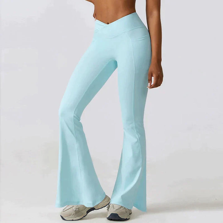 Women's High-Waist Flare Leggings – Wide Yoga Fitness Pants