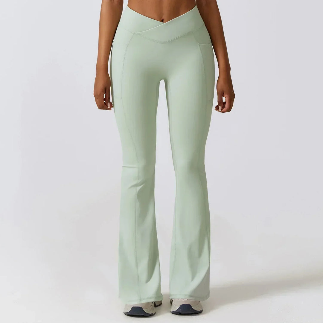 Women's High-Waist Flare Leggings – Wide Yoga Fitness Pants