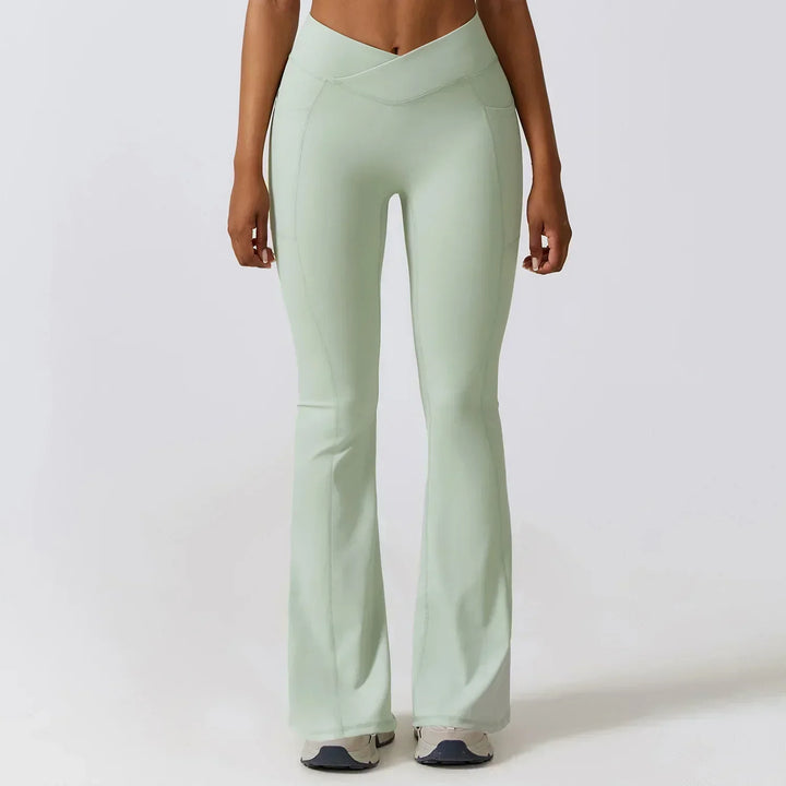 Women's High-Waist Flare Leggings – Wide Yoga Fitness Pants