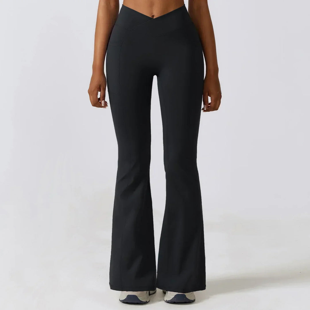 Women's High-Waist Flare Leggings – Wide Yoga Fitness Pants