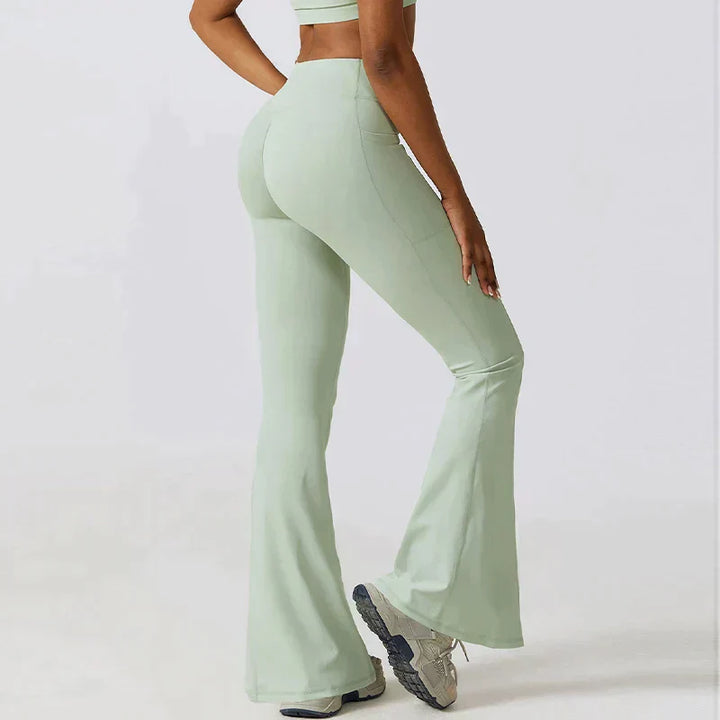 Women's High-Waist Flare Leggings – Wide Yoga Fitness Pants