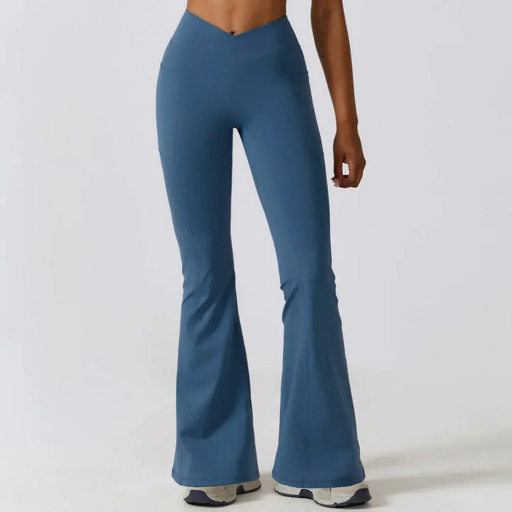 Women's High-Waist Flare Leggings – Wide Yoga Fitness Pants