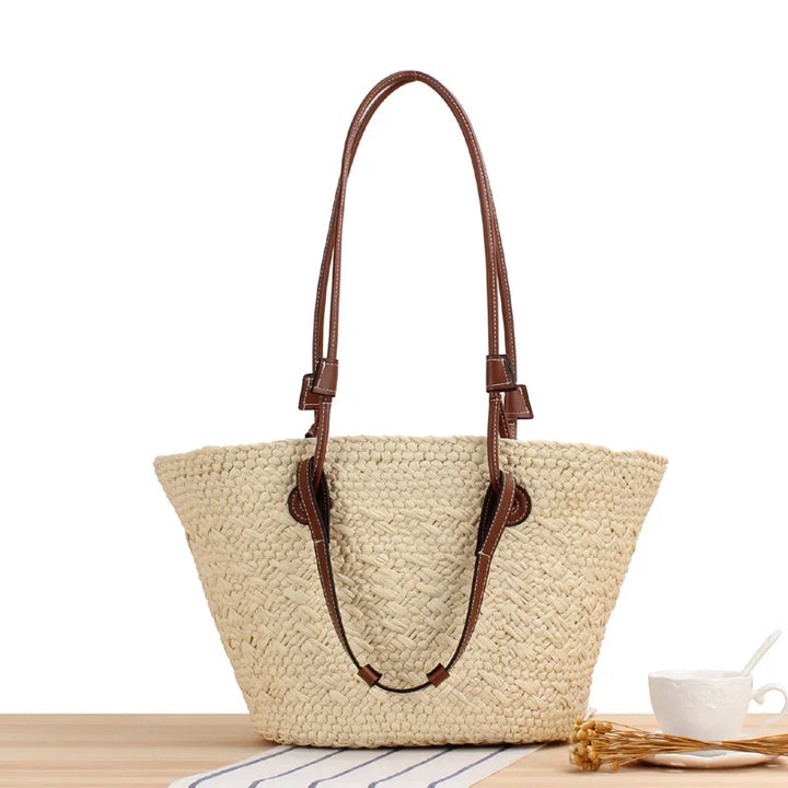Boho Beach Bag Women – Handmade Raffia Shoulder Bag Summer 2025