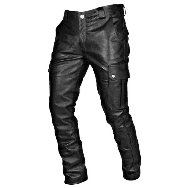 Men's biker pants black with cargo pockets – stylish motorcycle pants for leisure and motorcycle tours
