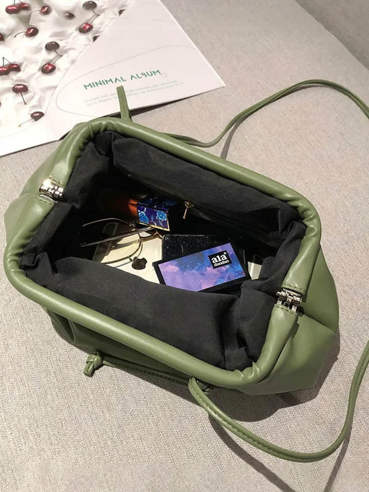 Damska torba na ramię z wegańskiej skóry – Elegancka torba pierożek