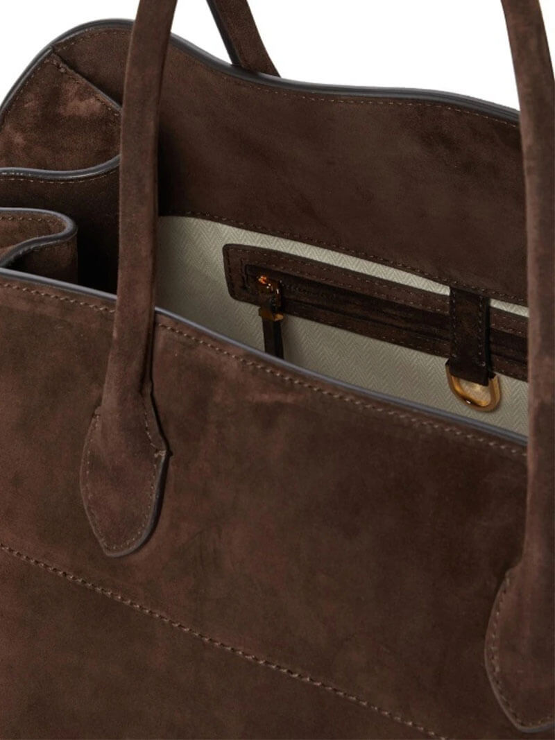 Large Women's Shopper Bag – Structured Shoulder Bag Suede/Leather