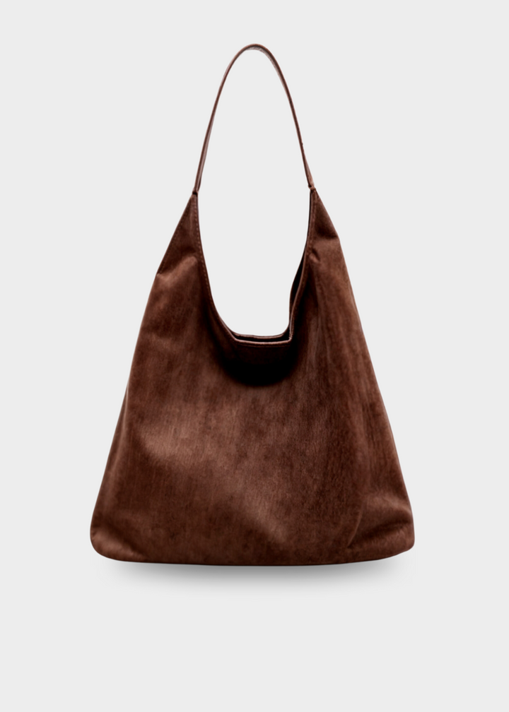 Suede handbag women – shoulder bag with buckle