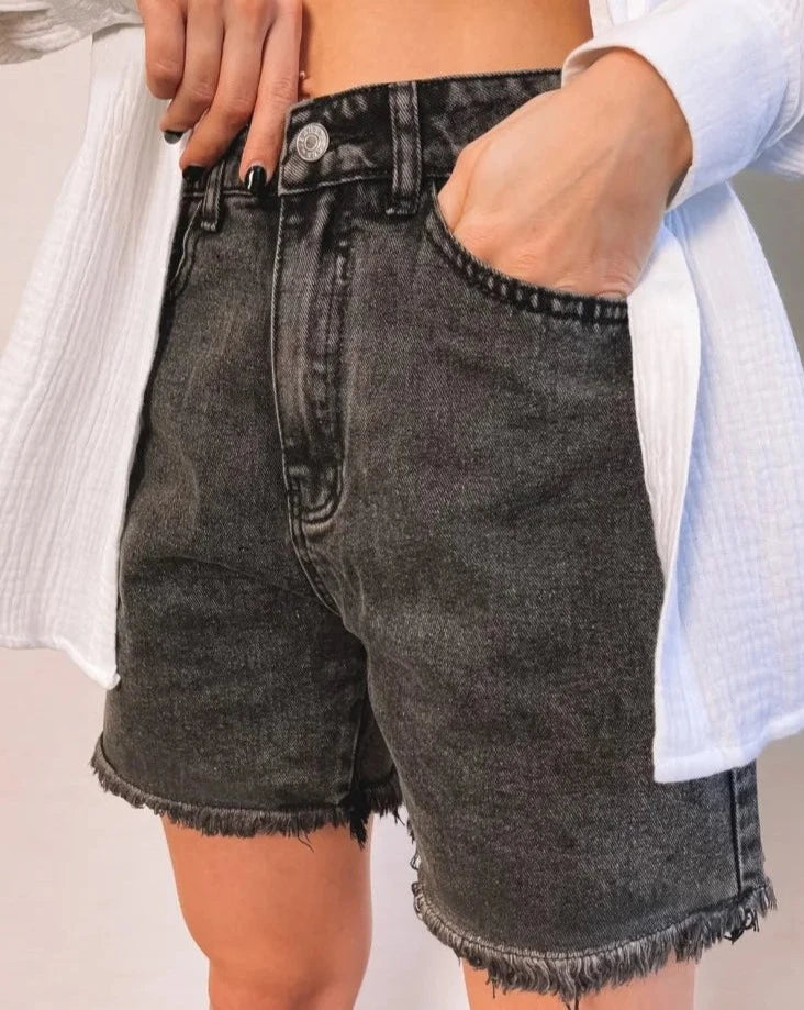 Women's High-Waist Denim Shorts