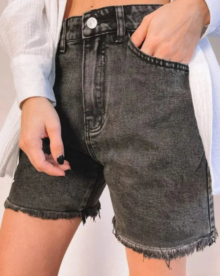 Women's High-Waist Denim Shorts
