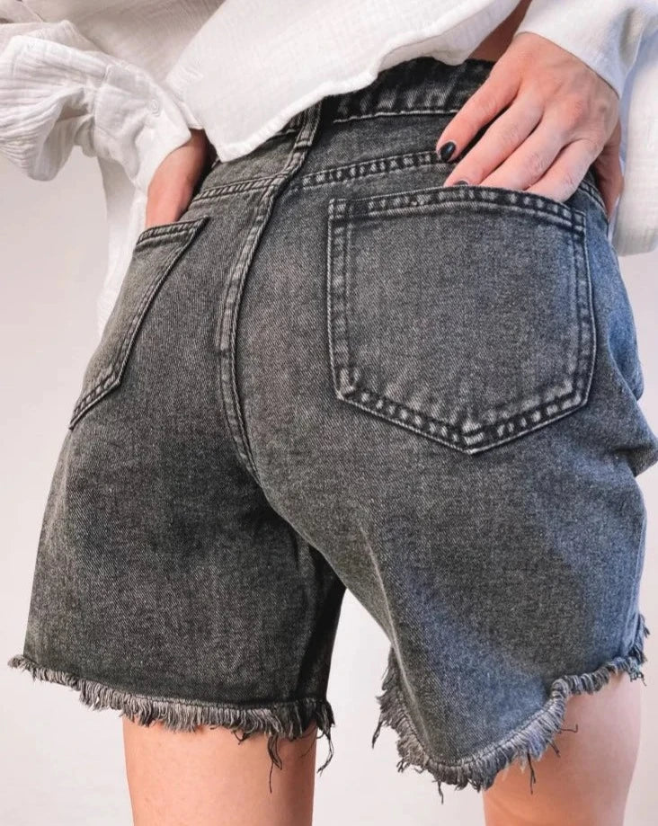 Women's High-Waist Denim Shorts