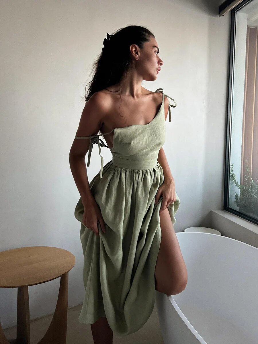 Linen Boho Maxi Dress | Beach Dress, Summer Dress