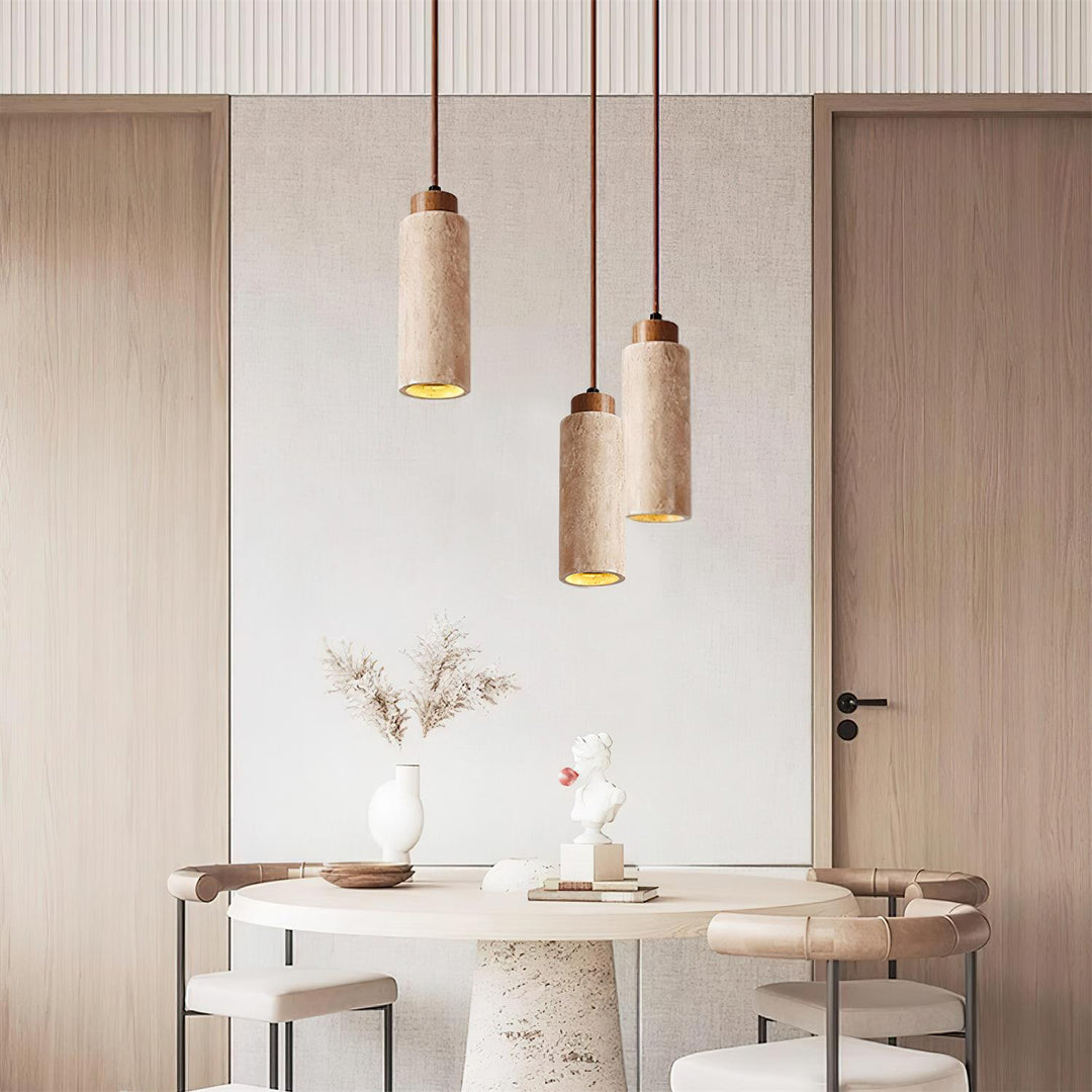 Teviolo Travertin Hängelampe – Moderne Pendelleuchte für Esstisch und Wohnzimmer 3