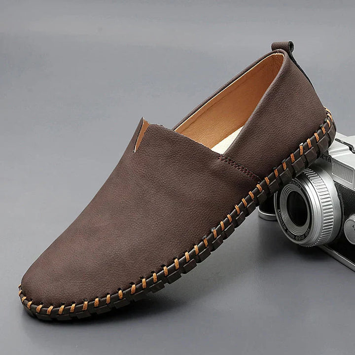 Men's Lightweight Slip-On Loafers – Casual Shoes with Stitched Sole