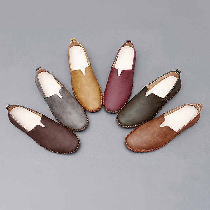 Men's Lightweight Slip-On Loafers – Casual Shoes with Stitched Sole