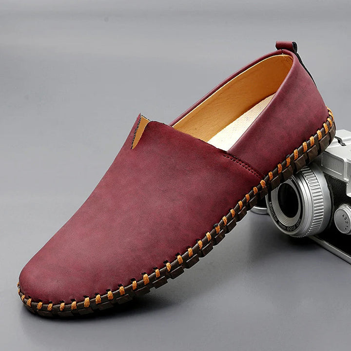 Men's Lightweight Slip-On Loafers – Casual Shoes with Stitched Sole