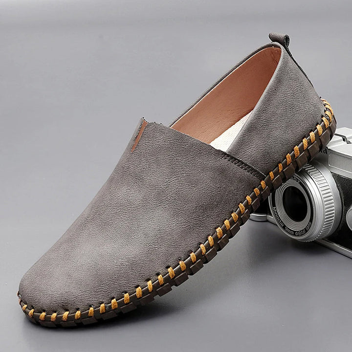 Men's Lightweight Slip-On Loafers – Casual Shoes with Stitched Sole