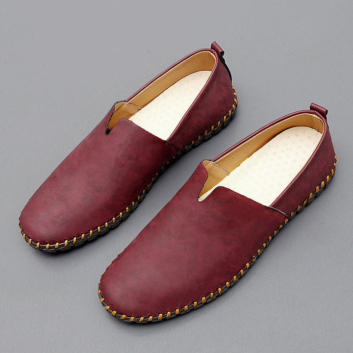 Men's Lightweight Slip-On Loafers – Casual Shoes with Stitched Sole