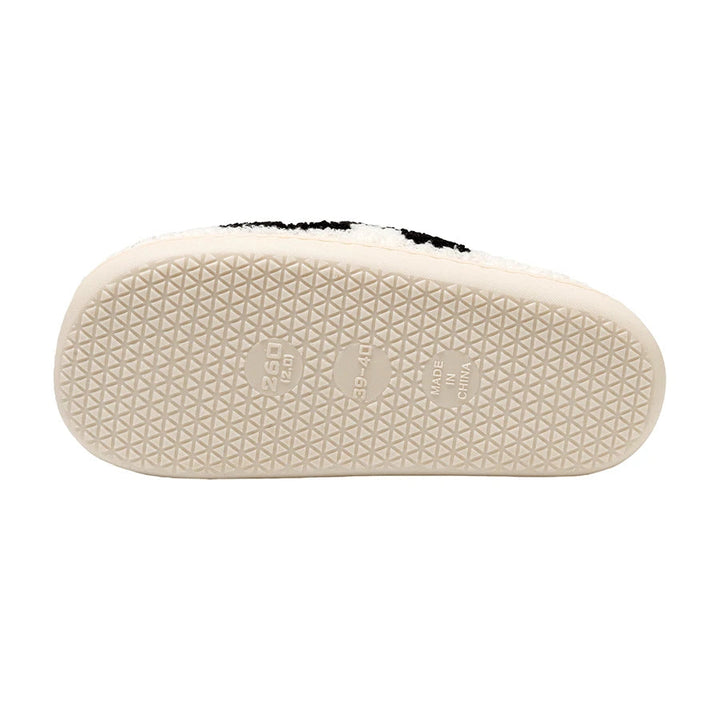 Unisex slippers warm material checkerboard pattern
