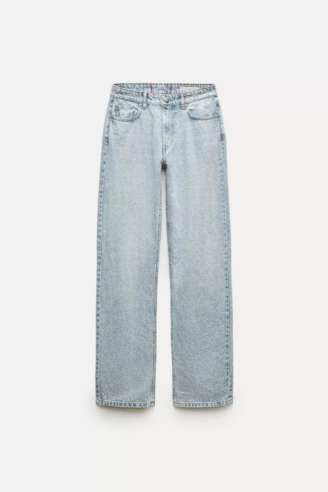 Gerade Damenjeans mit hoher Taille aus Baumwolle im Vintage-Look