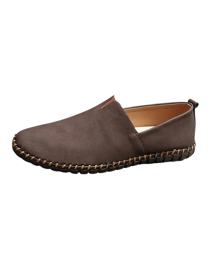 Men's Lightweight Slip-On Loafers – Casual Shoes with Stitched Sole