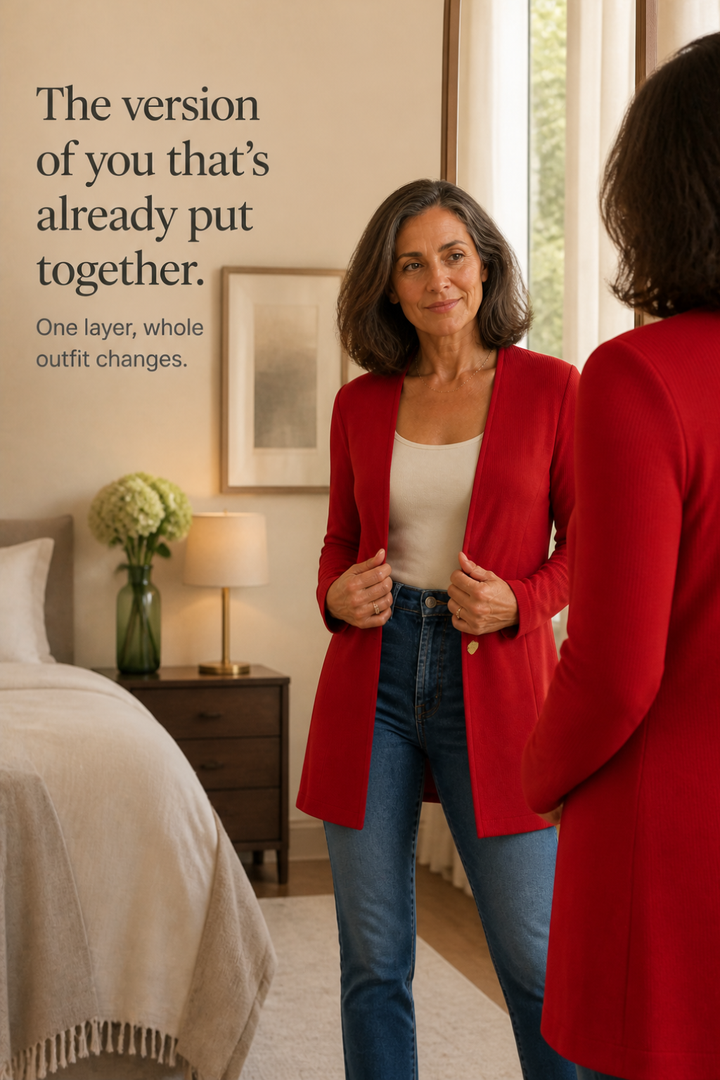 Damen Blazer V-Ausschnitt A-Linie Mit Einem Knopf