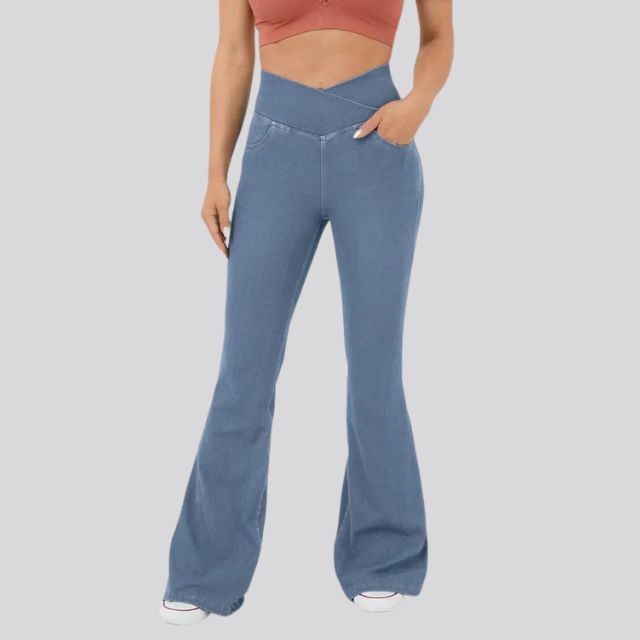 Women's High-Waist Flare Leggings – Wide Yoga Fitness Pants
