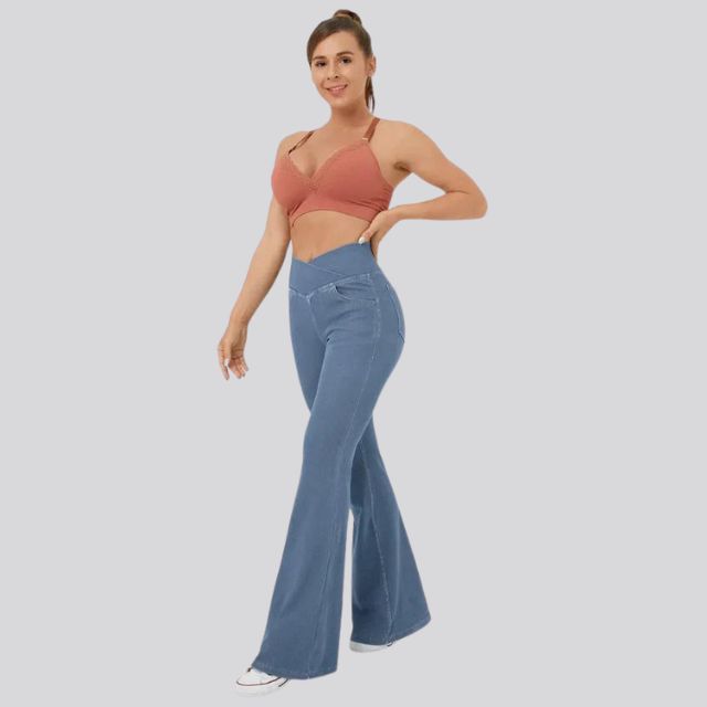 Women's High-Waist Flare Leggings – Wide Yoga Fitness Pants