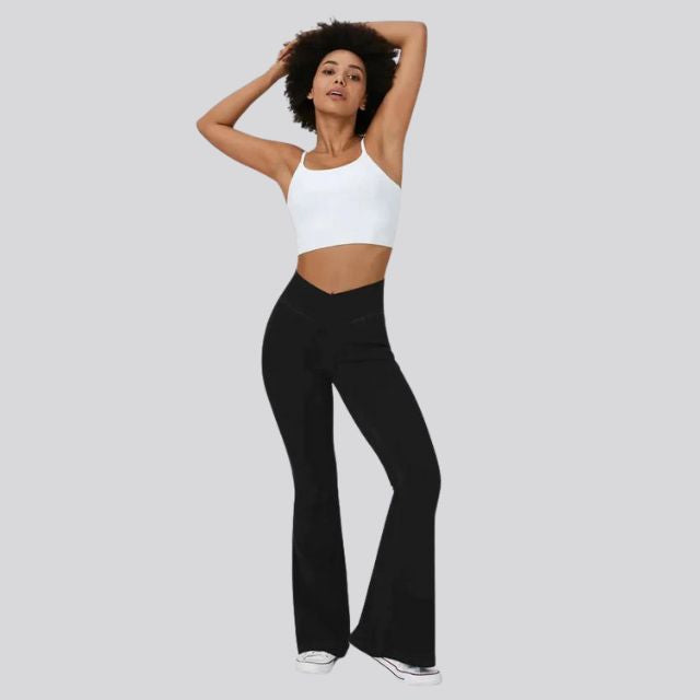 Women's High-Waist Flare Leggings – Wide Yoga Fitness Pants