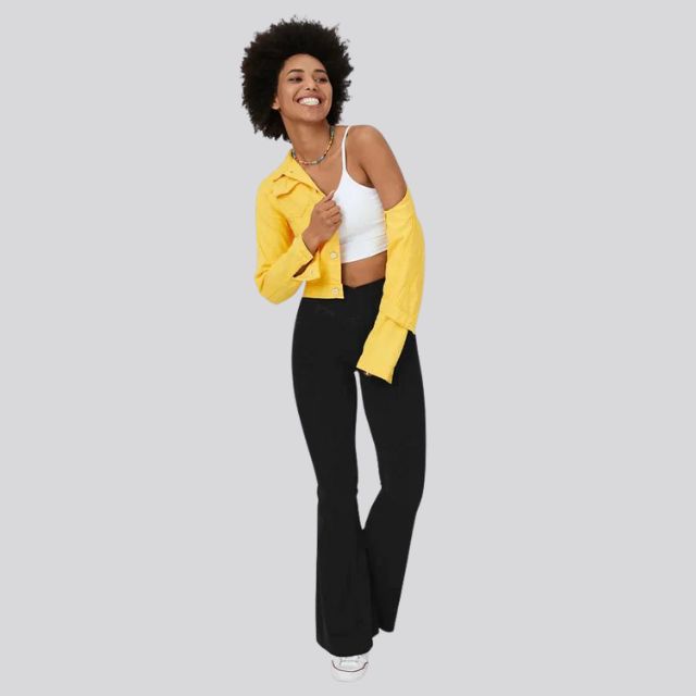 Women's High-Waist Flare Leggings – Wide Yoga Fitness Pants