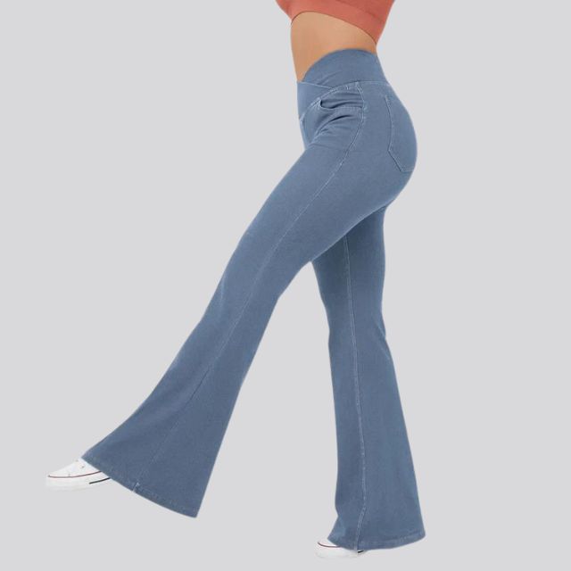 Women's High-Waist Flare Leggings – Wide Yoga Fitness Pants