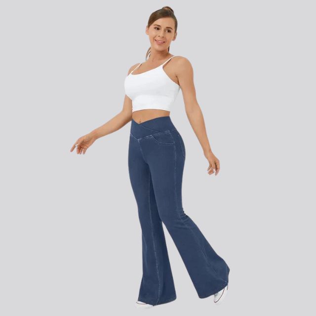 Women's High-Waist Flare Leggings – Wide Yoga Fitness Pants