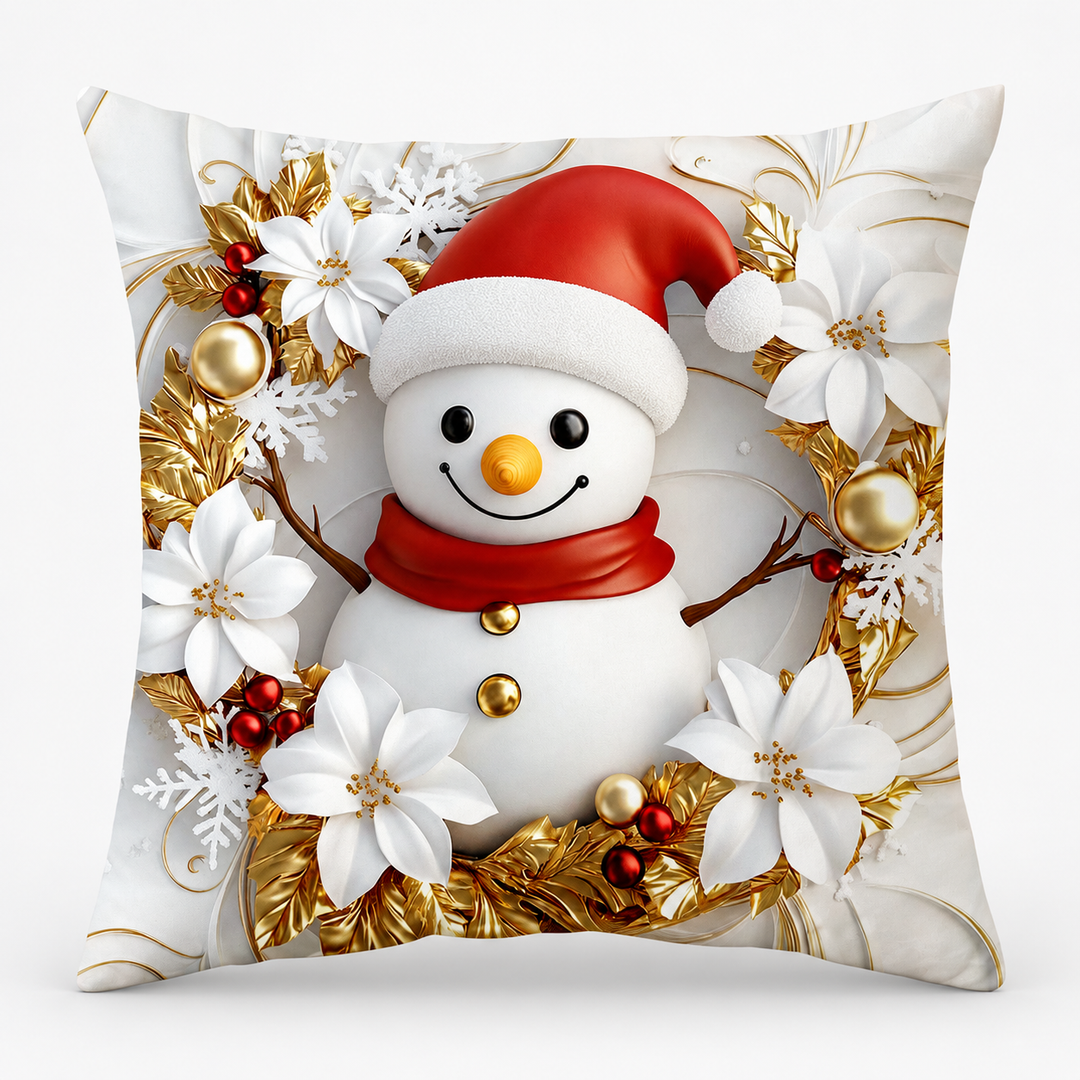 Hearthglow | Weihnachts-Kissenbezug aus texturiertem Leinen