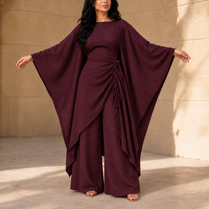 Elara | Zweiteiler mit Fledermausärmel-Kaftan und Hose
