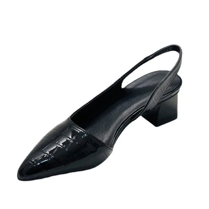 Elegant slingback pumps with block heel