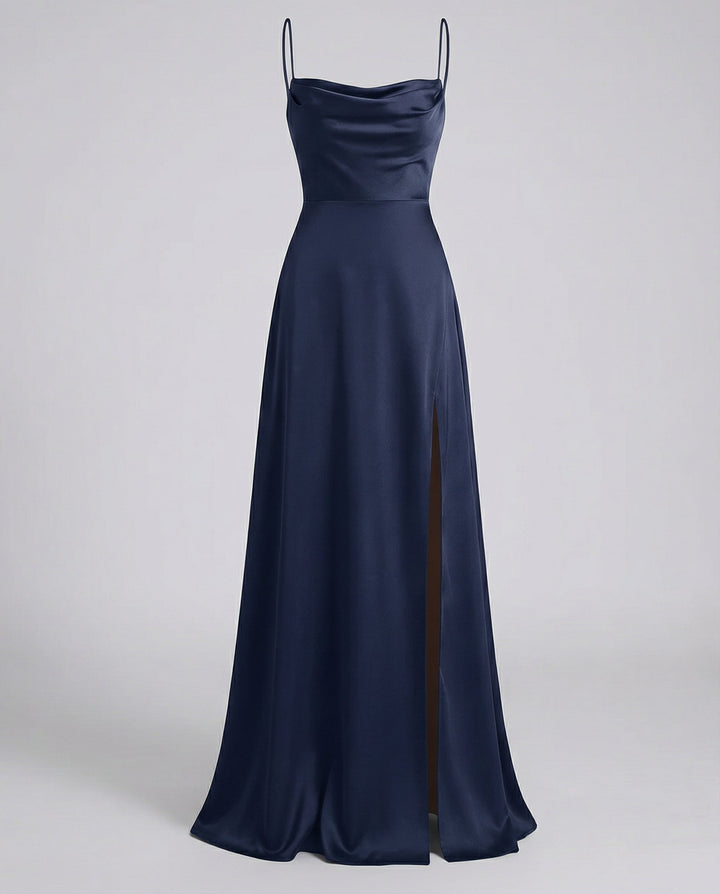 Elegant Women's Silk Maxi Dress Flowing Cut – Stylish Summer Evening Dress