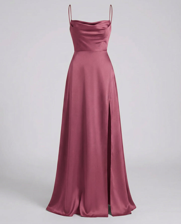 Elegant Women's Silk Maxi Dress Flowing Cut – Stylish Summer Evening Dress