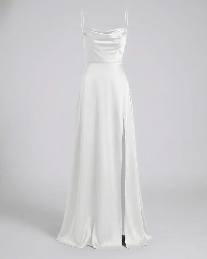 Elegant Women's Silk Maxi Dress Flowing Cut – Stylish Summer Evening Dress