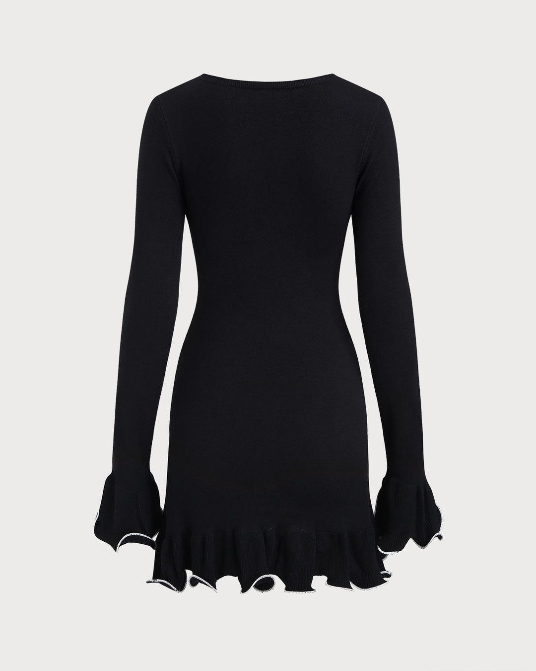 Women's Fitted Long-Sleeve Mini Dress with Ruched Hem