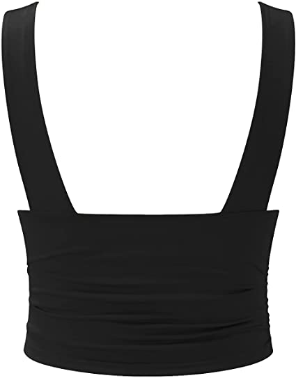Women's summer top with V-neck – wide straps & stretch comfort