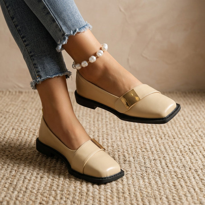 Mocassins carrés slip-on pour femmes – Chaussures décontractées à la mode